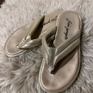 Free People Metallic Gold Sandals